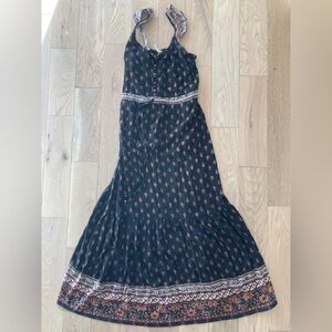 RAGA Black and Orange Midi Dress